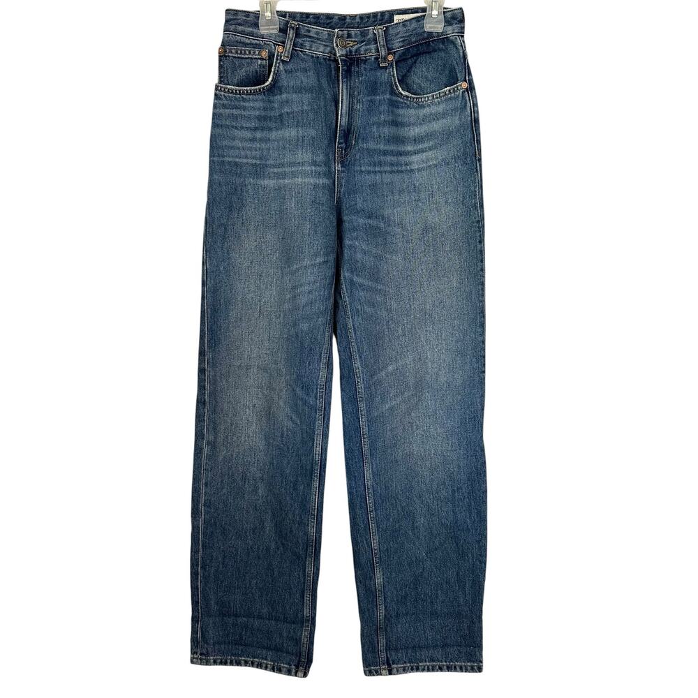Zara ZW Collection Straight Leg Jeans Blue Size 6 - Picture 4 of 11